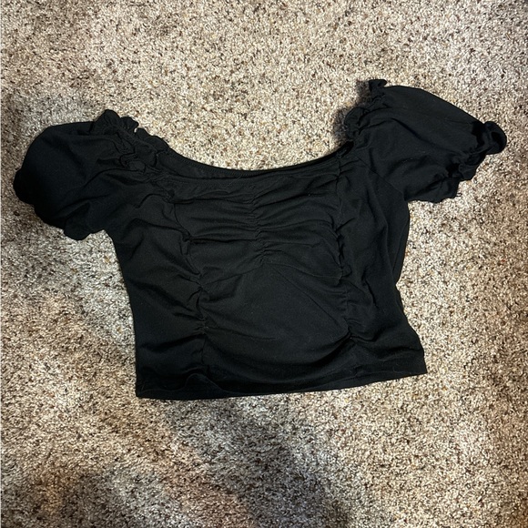 Black Ruched Women's Top - Picture 1 of 2